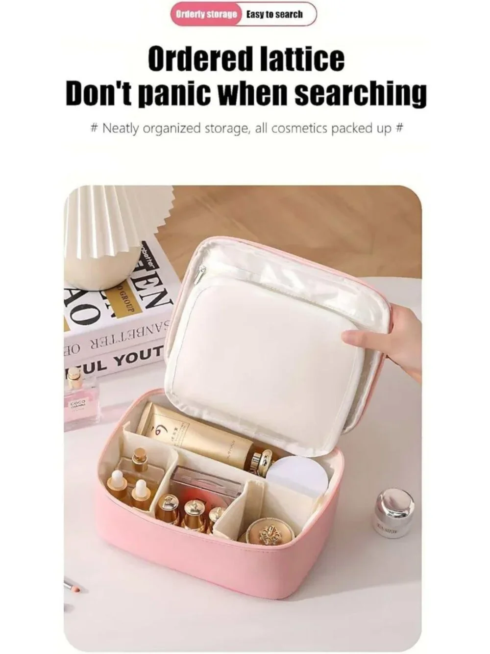 Cute Travel Makeup Organizer - Cinnamoroll Toiletry Bag for Women & Girls